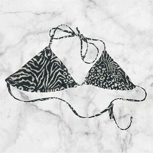 Decree Animal Print Triangle Bikini Top